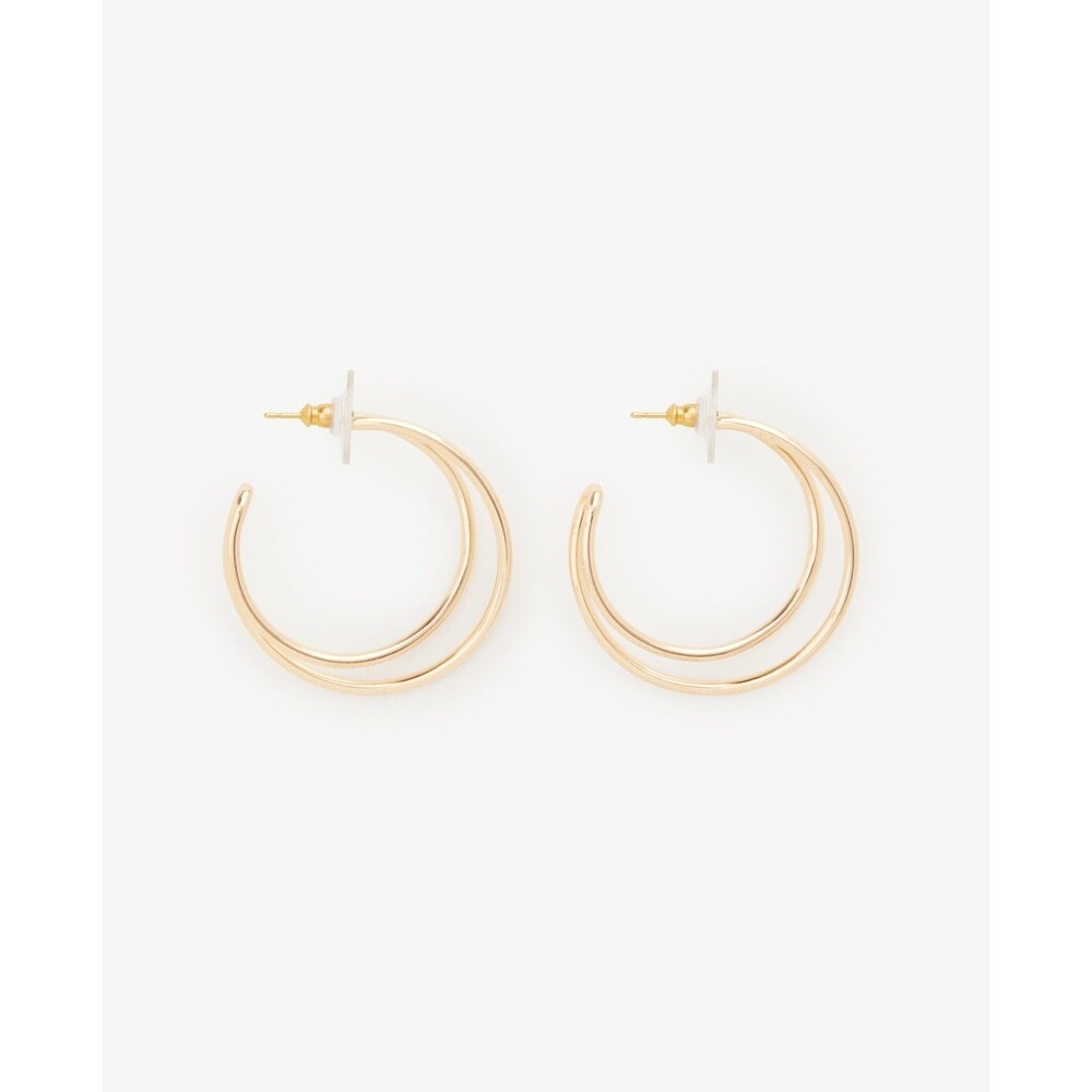 Ann Taylor Large Double Hoop GOLD NWT $39.50